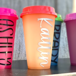 Personalized Hot Color Changing Cups Reusable Cups, Coffee Cups, Personalized Cups, Cold Cups image 9