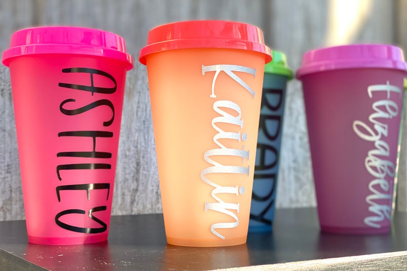 Personalized Hot Color Changing Cups Reusable Cups, Coffee Cups, Personalized Cups, Cold Cups image 9