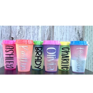 Personalized Hot Color Changing Cups Reusable Cups, Coffee Cups, Personalized Cups, Cold Cups