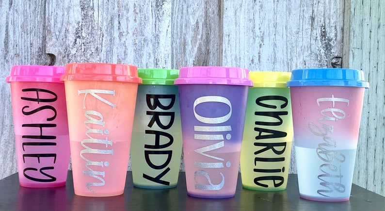 Personalized Hot Color Changing Cups Reusable Cups, Coffee Cups, Personalized Cups, Cold Cups image 1