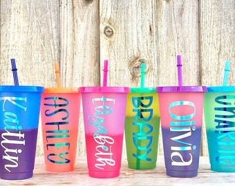 24oz Personalized Cold Color Changing Cups, Party Favors, Graduation Gift