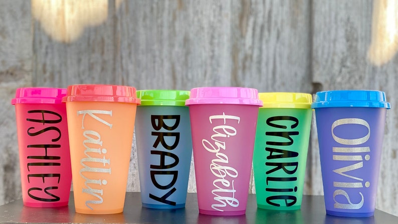 Personalized Hot Color Changing Cups Reusable Cups, Coffee Cups, Personalized Cups, Cold Cups image 2