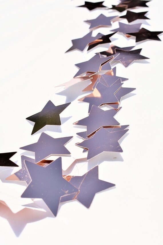 PARTY DECO Foil Star Garland 25 Fuchsia