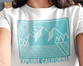 Explora California Camiseta / Camisa Feminista, Camisa Retro, Camiseta de California, Camisa de la Costa Oeste, Camisa Vintage, Camisa Hipster, Camiseta Cali