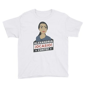 AOC Youth T-Shirt | Retro Alexandria Feminist Shirt | Vintage Ocasio Resist Hipster | Feminism Cortez Tee