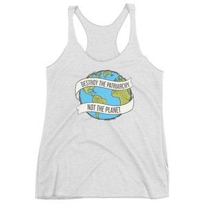 Destroy the Patriarchy Women's Racerback Tank | Feminist Retro | Vintage Hipster | Ladies Womens Tee