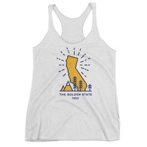California Golden State Women&#39;s Racerback Tank | Feminist Retro | Vintage Hipster | Ladies Womens Tee