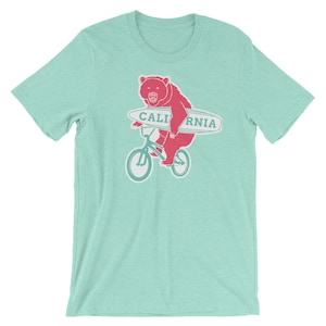 Surfer Bear California T-Shirt | Feminist Shirt, Retro Shirt, California Tee, West Coast Shirt, Vintage Shirt, Hipster Shirt, Cali Tee