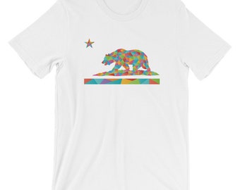 Geometric California Bear Camiseta / Camisa Feminista, Camisa Retro, Camiseta de California, Camisa de la Costa Oeste, Camisa Vintage, Camisa Hipster, Camiseta Cali