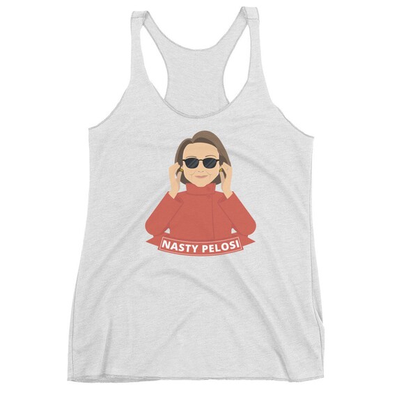 Nasty Pelosi Icon Women's Racerback Tank |  Feminist Shirt, Boho Shirt, 70's Tee, Retro Shirt, RBG Shirt, Vintage Tee, Resist Shirt