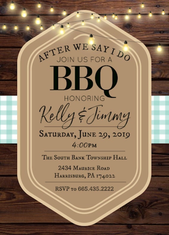 I Do Bbq Wedding Invitation Cookout Wedding Bbq Invite Etsy