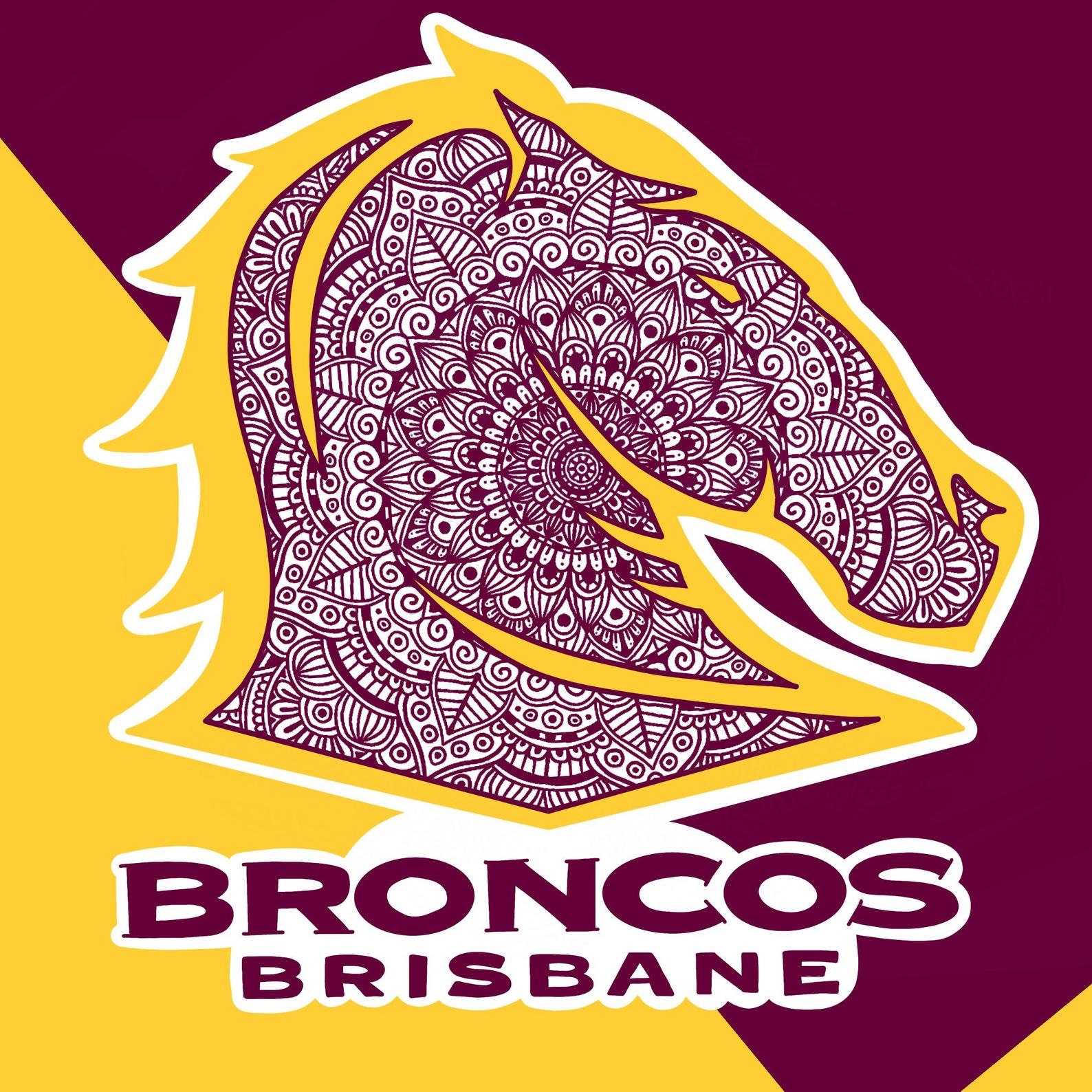 Brisbane Broncos Zentangle Stickers WATERPROOF Etsy Australia