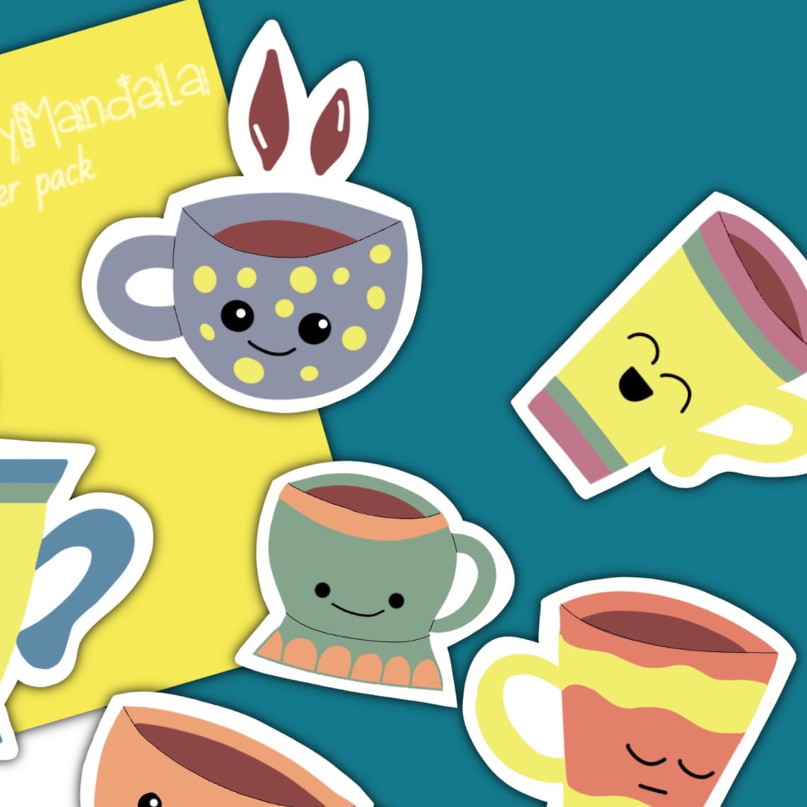 Cups & Mugs Mini Sticker Pack Etsy