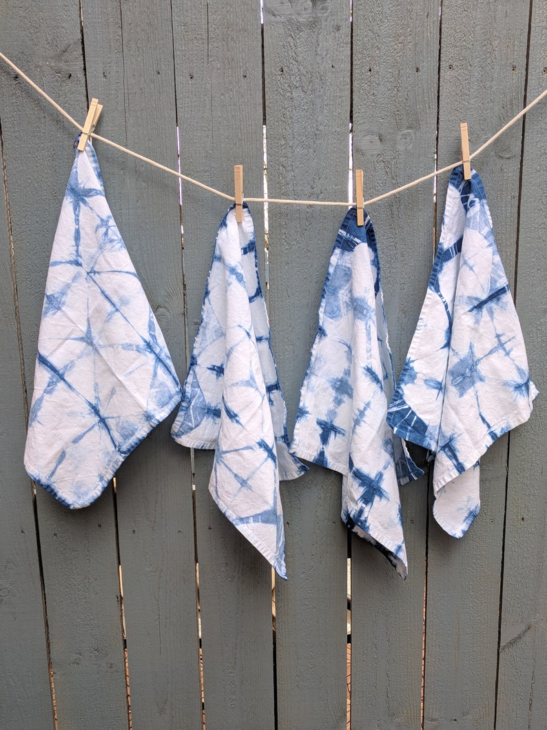 Shibori Dyed Indigo Cloth Cotton Napkins via KindSupply