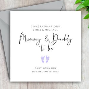 Mummy & Daddy To Be Card, New Parents To Be, Pregnancy Congratulations, Expecting A Baby, LGBT, Gay, Daddy Daddy, Mummy Mummy, Personalised image 1