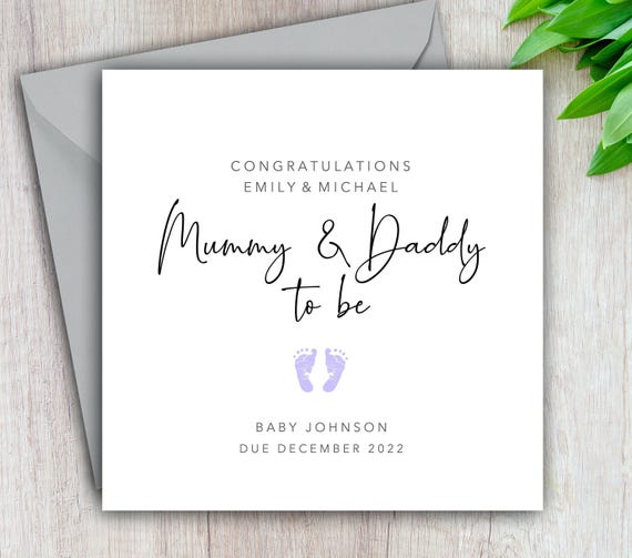Mummy & Daddy To Be Card, New Parents To Be, Pregnancy Congratulations, Expecting A Baby, LGBT, Gay, Daddy Daddy, Mummy Mummy, Personalised