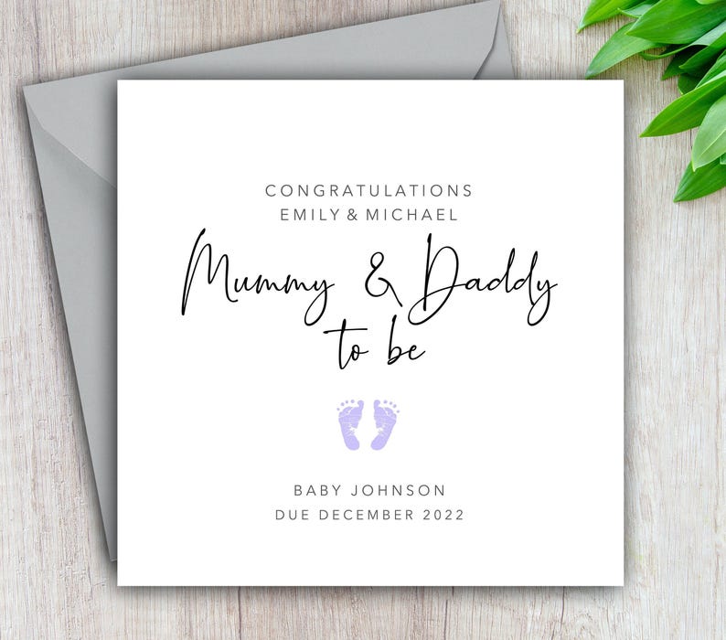 Mummy & Daddy To Be Card, New Parents To Be, Pregnancy Congratulations, Expecting A Baby, LGBT, Gay, Daddy Daddy, Mummy Mummy, Personalised image 1