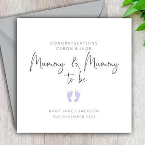 Mummy & Daddy To Be Card, New Parents To Be, Pregnancy Congratulations, Expecting A Baby, LGBT, Gay, Daddy Daddy, Mummy Mummy, Personalised image 3
