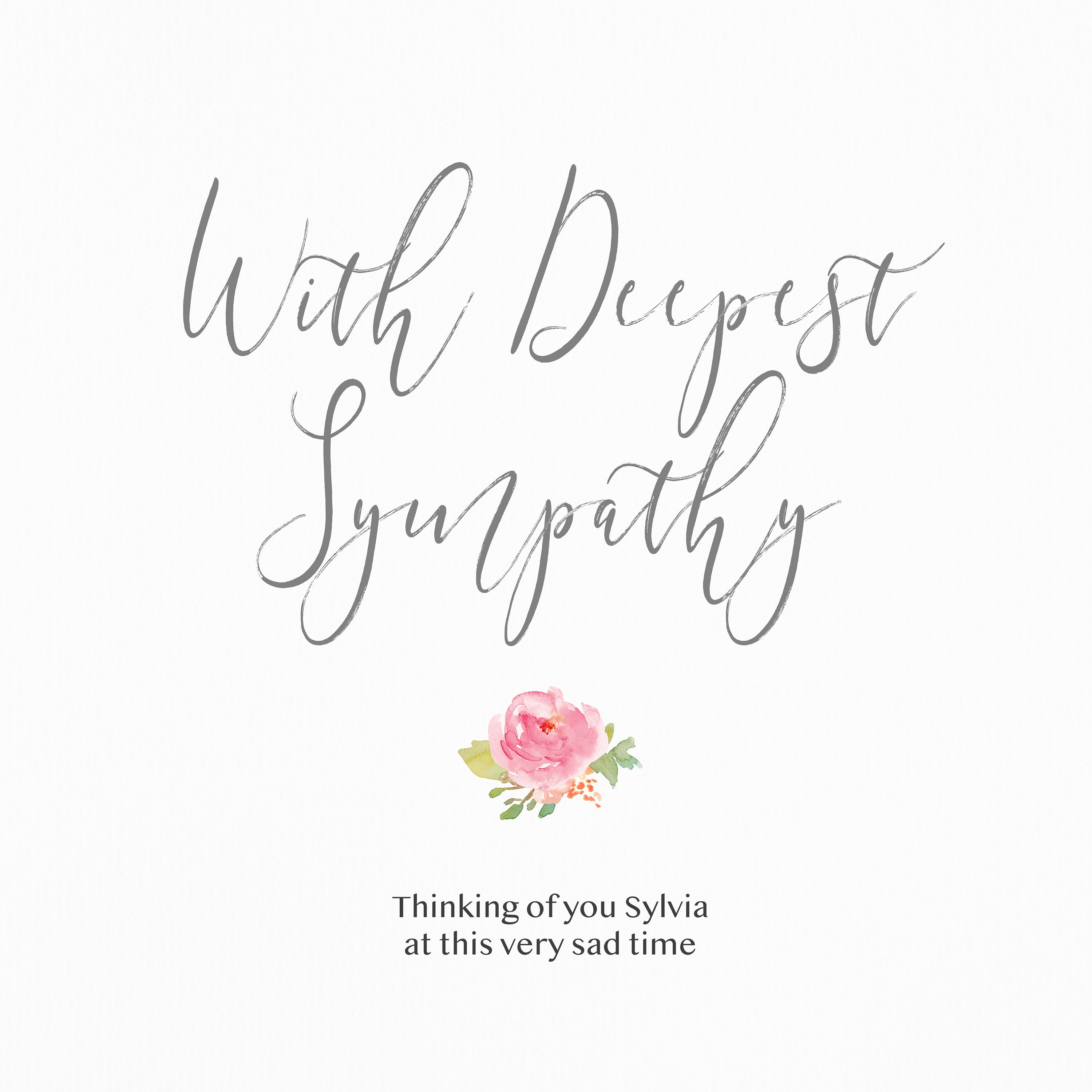 With Deepest Sympathy Card Personalised & Handmade Etsy UK
