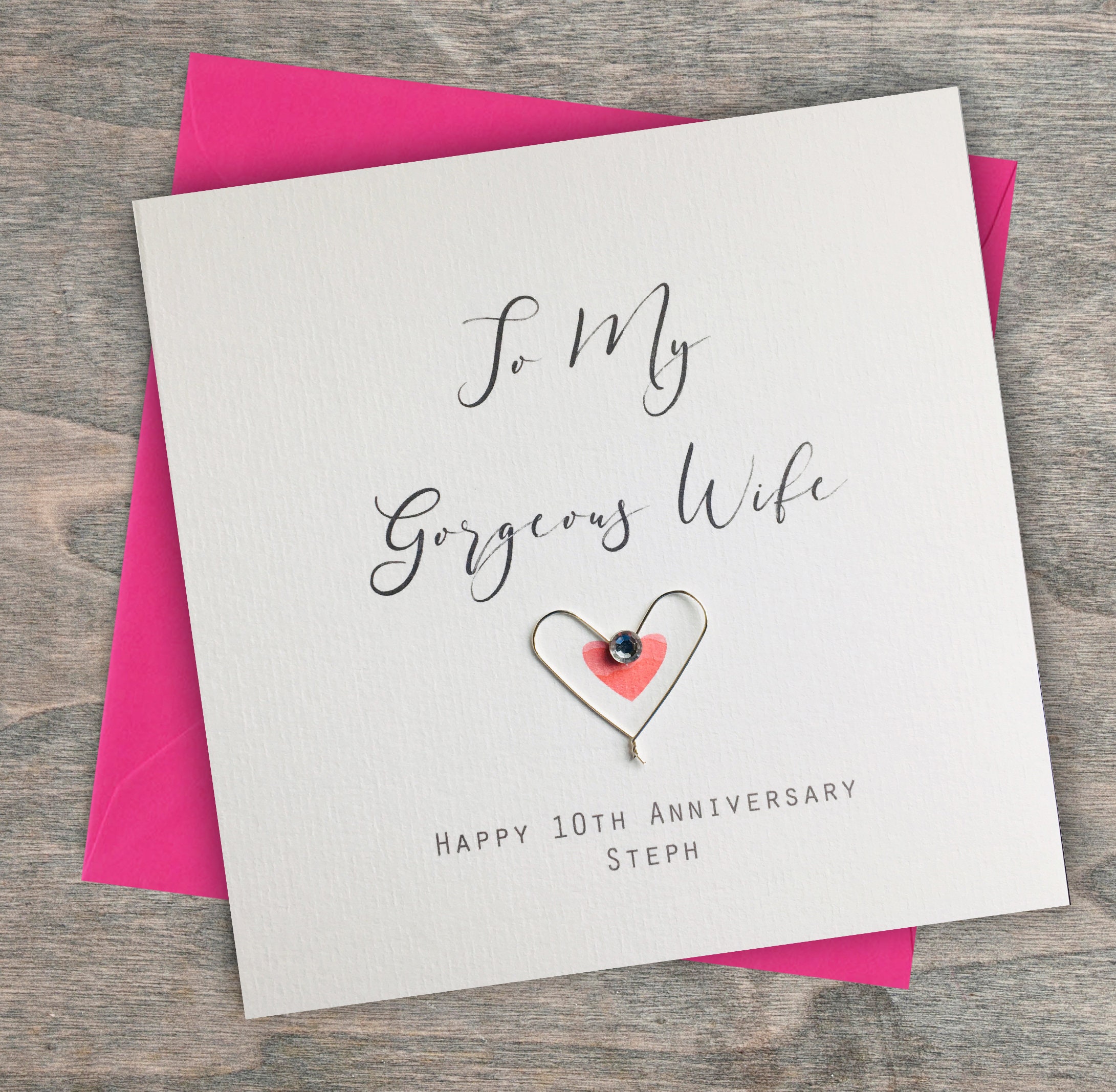 Anniversary Card Personalised & Handmade to My Etsy UK