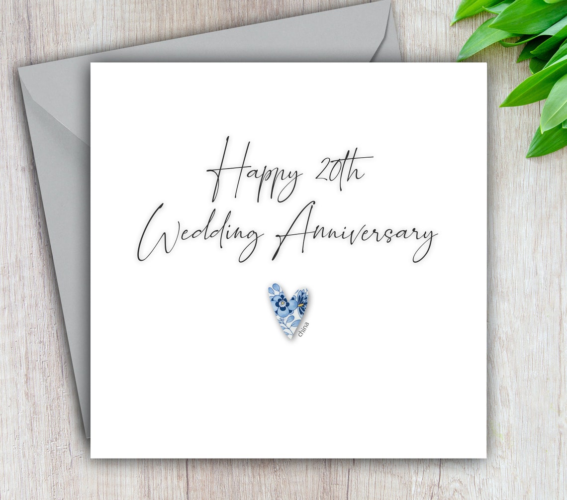 20th Anniversary Card China Wedding Anniversary Happy 20th | Etsy UK