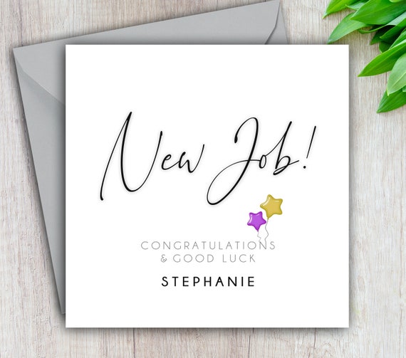 New Job Card Congratulations Good Luck In Your New Job | Etsy