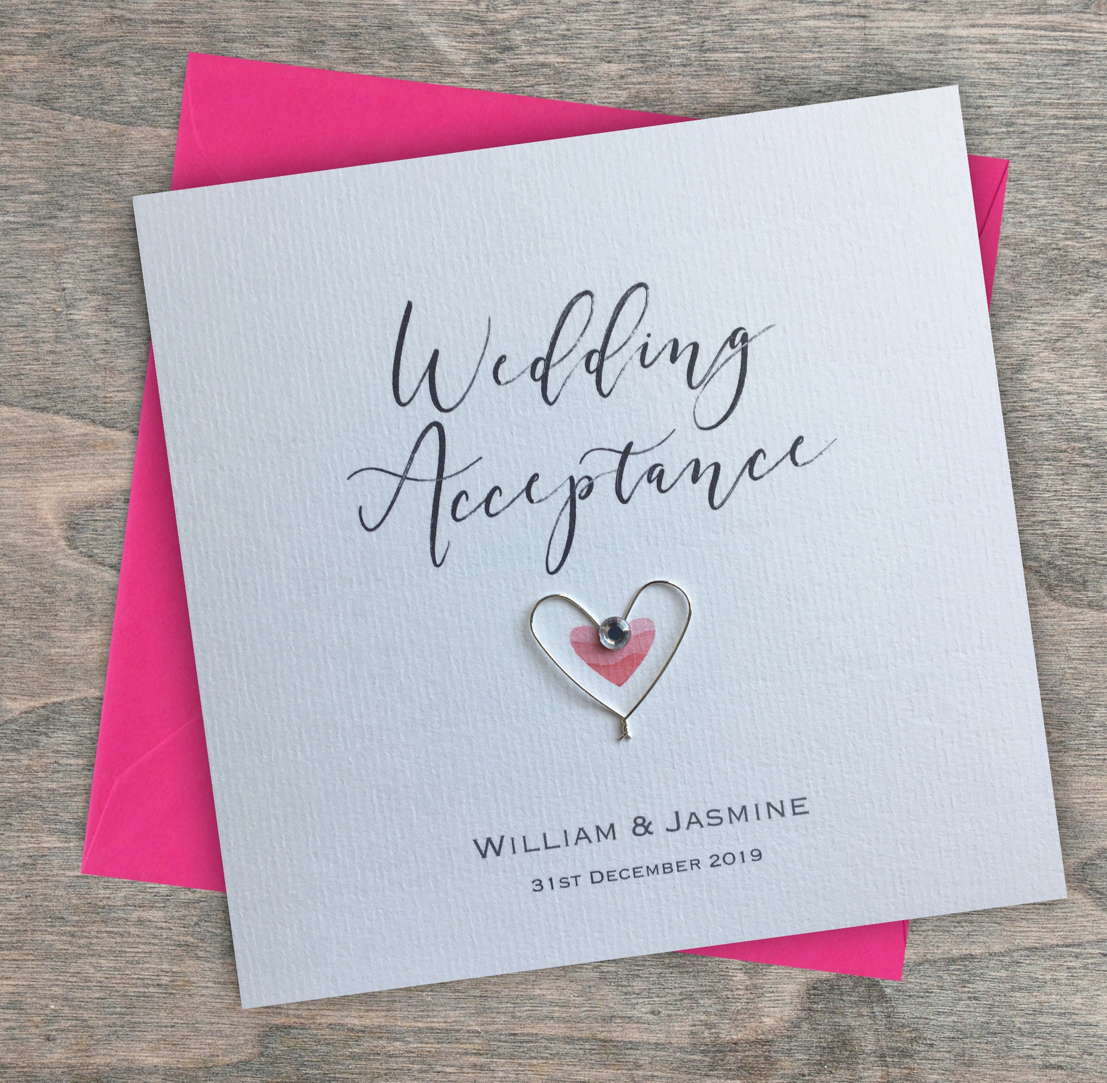 Ruby Wedding acceptance small greetings card hearts respond to invitation new Ruby Wedding acceptance small greetings card hearts respond to invitation new