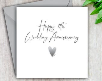 11th Anniversary Card, Steel Wedding Anniversary, Happy 11th Wedding Anniversary, Card For Him, For Her, Couple, Friends, 11 Years Married