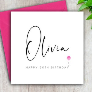 Birthday Card, Happy Birthday, Age Card For Her, Woman, Best Friend, 18th, 21st, 30th, 40th, 60th, 70th, 80th, 90th, Any Age, Personalised