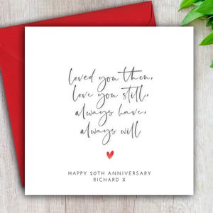 Personalised Wedding Anniversary Card for Husband, 20th 25th 30th 35th 40th 45th 50th 55th 60th 70th, ANY YEAR, Card For Him, From Wife afbeelding 1