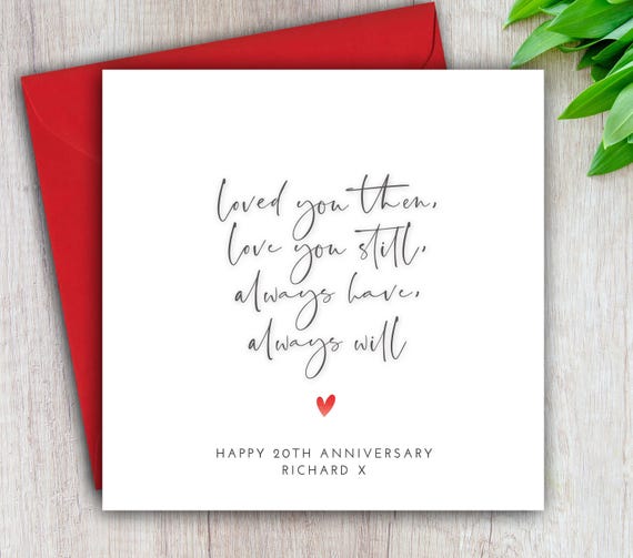 Personalised Wedding Anniversary Card for Husband, 20th 25th 30th 35th 40th 45th 50th 55th 60th 70th, ANY YEAR, Card For Him, From Wife