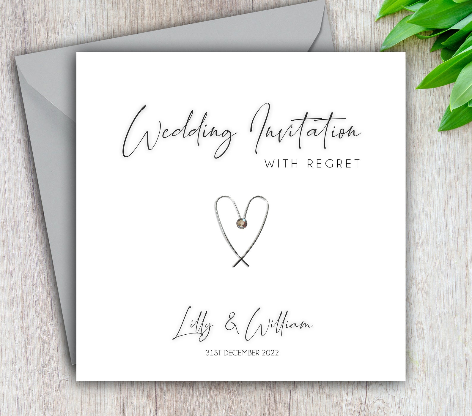 Wedding Regret Card RSVP Card Wedding Decline Unable To Etsy