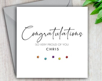 Congratulations Card, So Very Proud Of You, Well Done, New Job, Passing Exams, Driving Test, University, Graduation, Personalised & Handmade