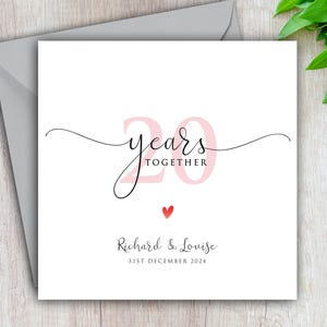 Personalised Wedding Anniversary Card for Husband, For Wife, Couple, 10th 15th 20th 25th 30th 35th 40th 45th 50th 55th 60th 70th, ANY YEAR