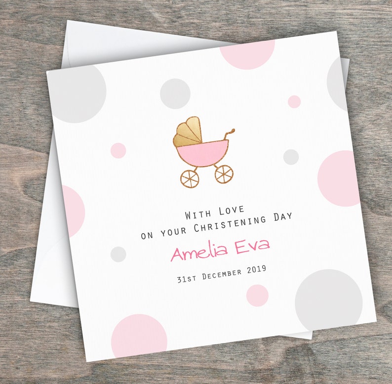 Handmade Personalised Girls Naming Day Card