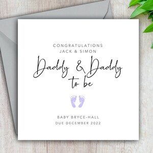Mummy & Daddy To Be Card, New Parents To Be, Pregnancy Congratulations, Expecting A Baby, LGBT, Gay, Daddy Daddy, Mummy Mummy, Personalised image 4