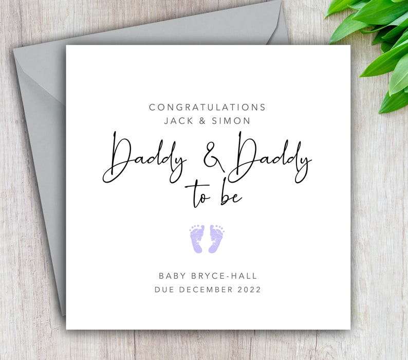 Mummy & Daddy To Be Card, New Parents To Be, Pregnancy Congratulations, Expecting A Baby, LGBT, Gay, Daddy Daddy, Mummy Mummy, Personalised image 4