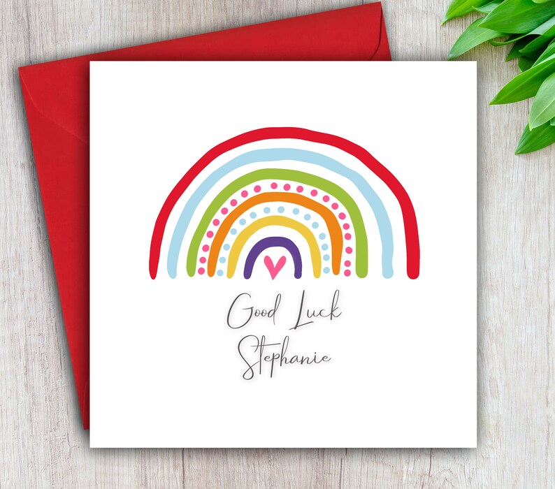 Good Luck in Your New Job Card Rainbow Card Good Luck Etsy UK