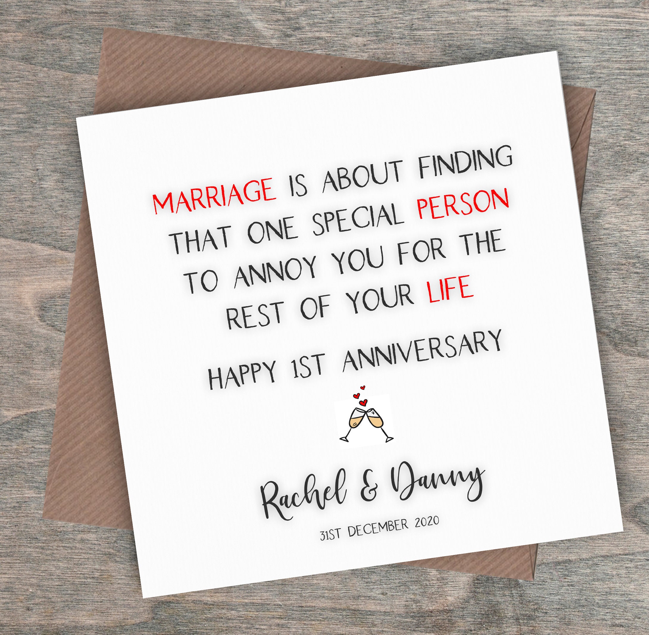 Wedding Anniversary Husband Funny Card Personalised & Wedding Anniversary Husband Funny Card Personalised &