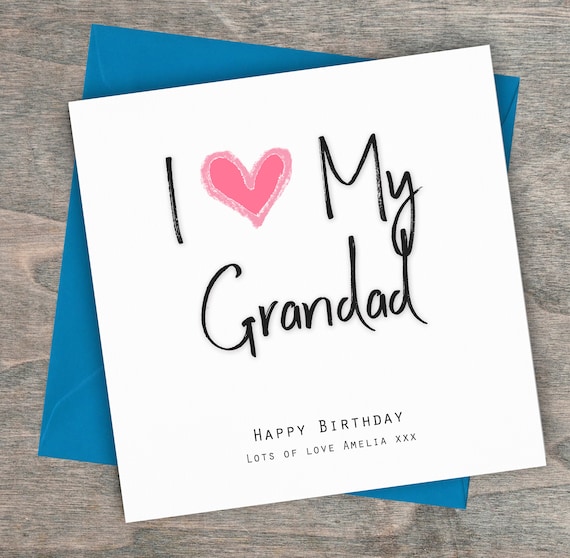 Download Birthday Card Grandad Personalised Handmade I Love My Etsy