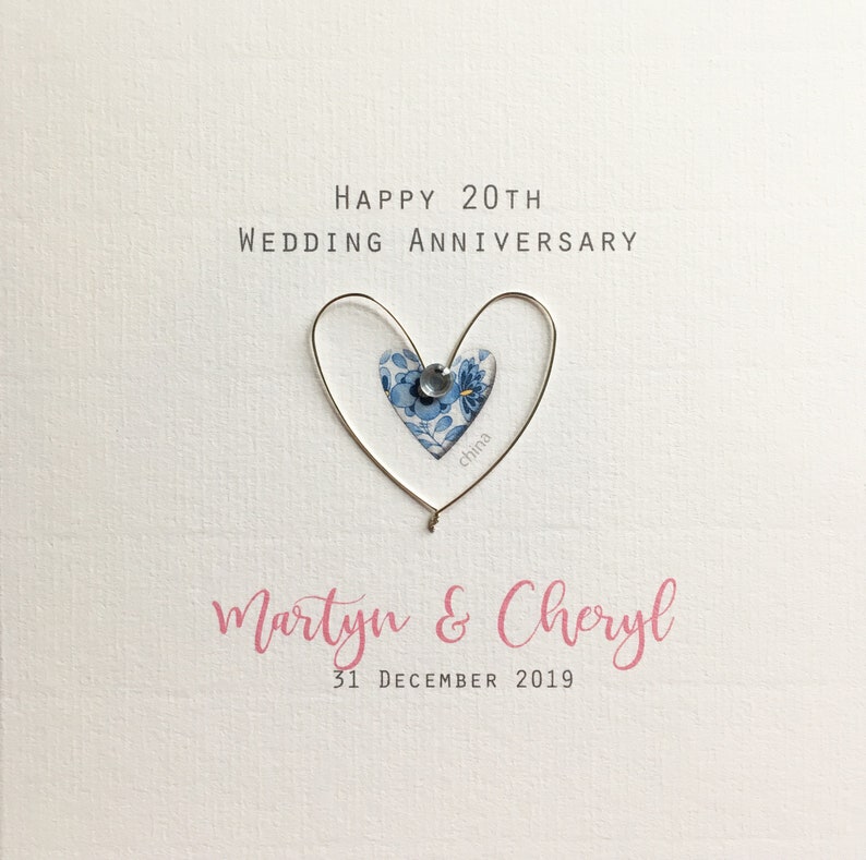 20th Wedding Anniversary Card China Personalised