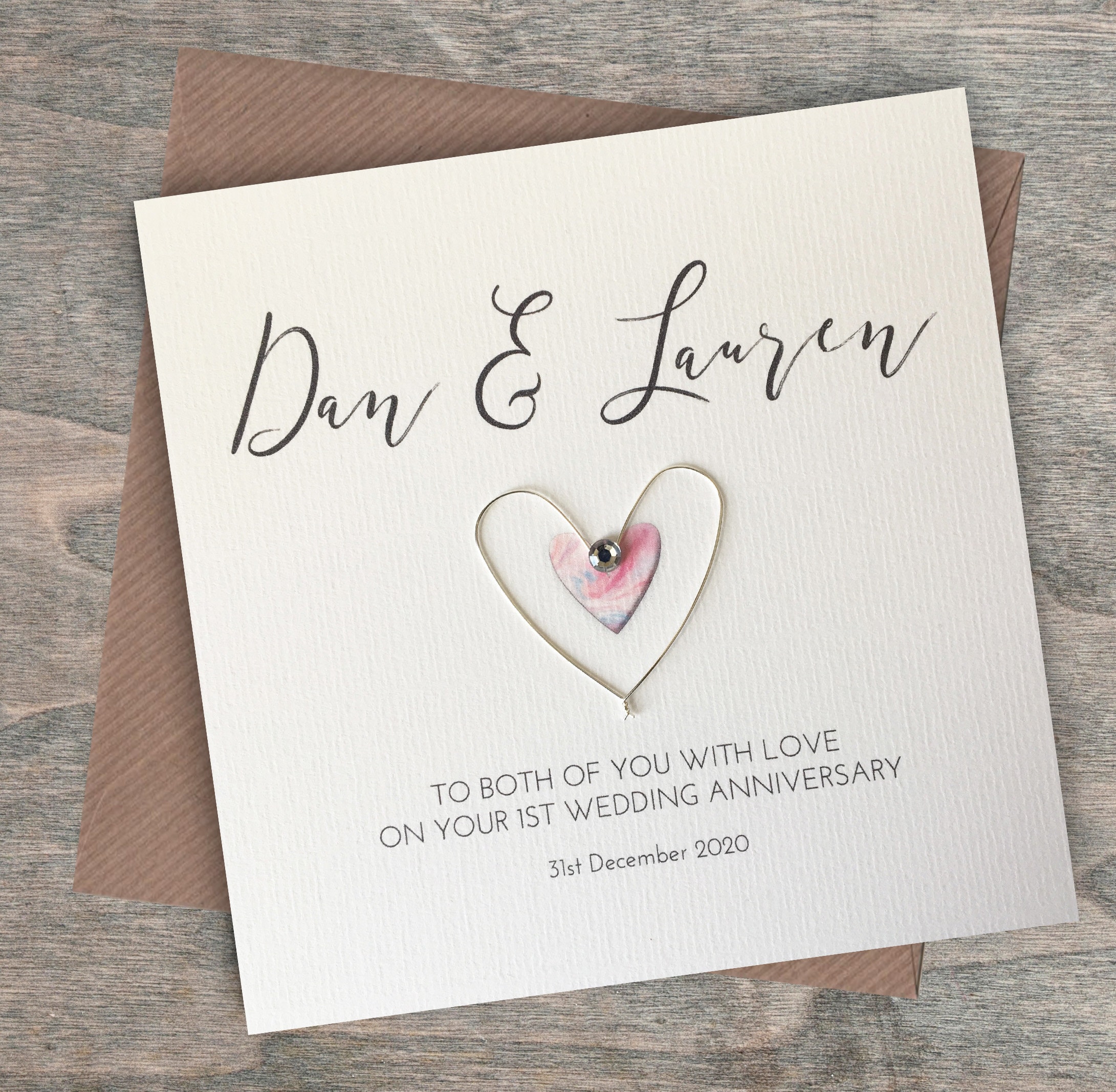 Wedding Anniversary Card Personalised & Handmade 25th 30th - Etsy India