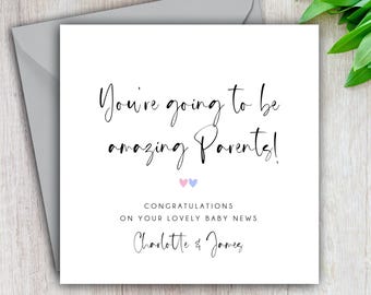 You're Going To Be Amazing Parents Card, Mummy & Daddy To Be, New Parents To Be, Pregnancy Congratulations, Expecting A Baby, Personalised