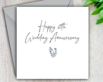 60th Anniversary Card, Diamond Wedding Anniversary, Happy 60th Wedding Anniversary, Card For Him, For Her, Couple, Friends, 60 Years Married