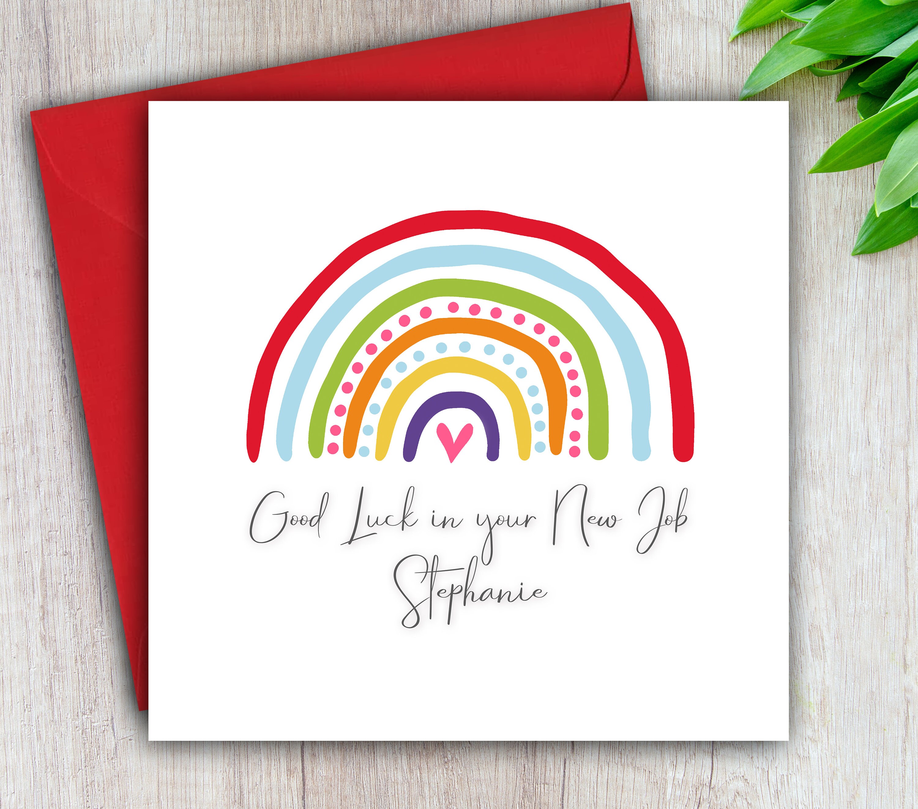 Good Luck in Your New Job Card Rainbow Card Good Luck - Etsy UK