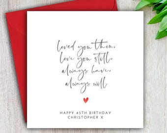 Personalised Husband, Husband Birthday Card, Love You Poem Card, Fiance, Boyfriend, Partner, Happy Birthday, Card For Him, Any Age Available