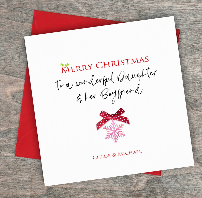 Christmas Card Daughter and Her Boyfriend to A Wonderful  Etsy UK