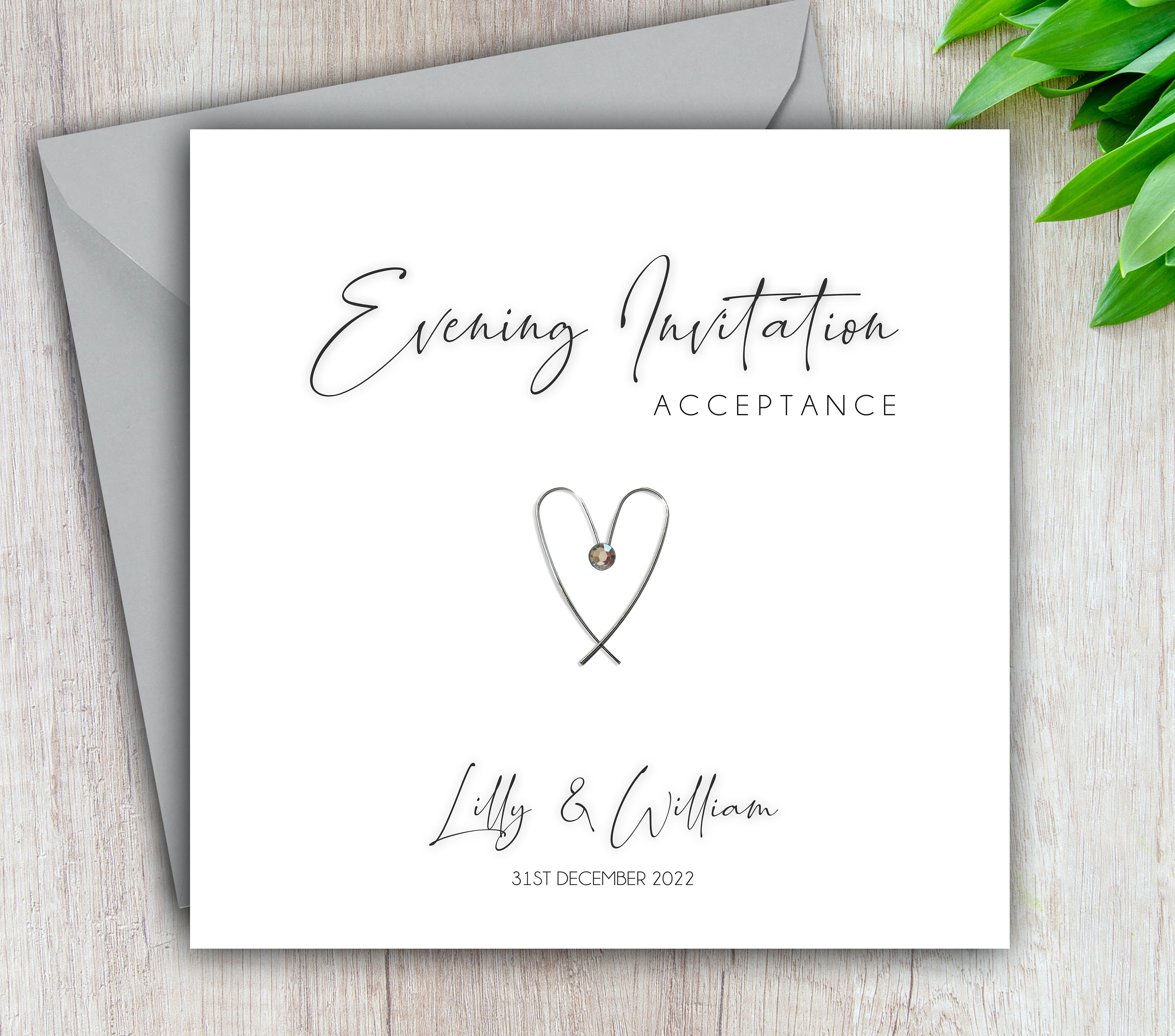 Wedding Acceptance Card RSVP Card Wedding Day Thank You Etsy UK