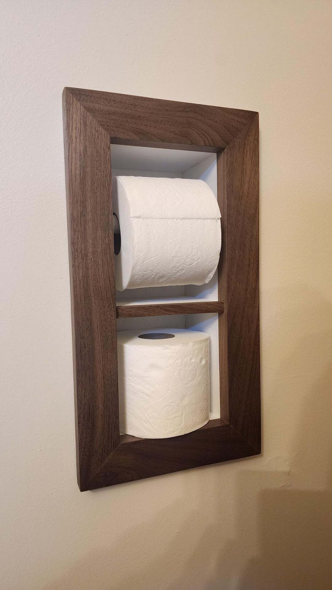 Solid Walnut Framed Recessed Toilet Paper Wall Insert - Etsy