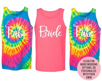 Tie Dye Bachelorette Party Shirts, Bachelorette Cover Ups, Beach Bachelorette Shirts, Bachelorette Tanks, Tie Dye Tank Top, Festival Shirt